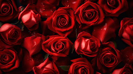 创意红玫瑰花瓣情人节浪漫花瓣平铺图设计图