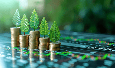 创意绿植升值财富金融投资货币金融市场
