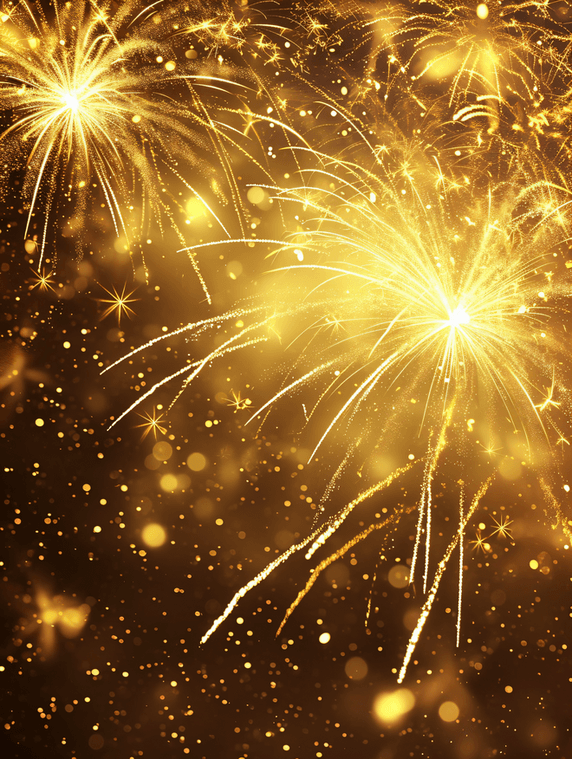 创意节日夜空中美丽的烟花除夕夜跨年