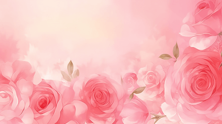 创意清新春天粉色水粉质感玫瑰底纹设计
