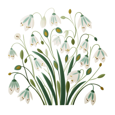 创意矢量白色雪兰花元素免抠图案植物花朵