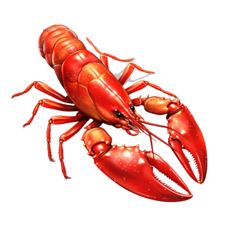 创意水产生鲜红色龙虾元素免抠图案
