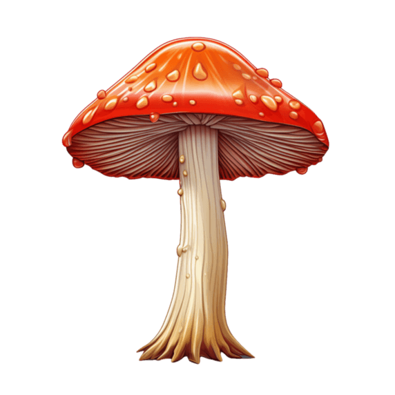 蔬菜农作物菌菇创意简洁艳丽蘑菇元素免抠图案