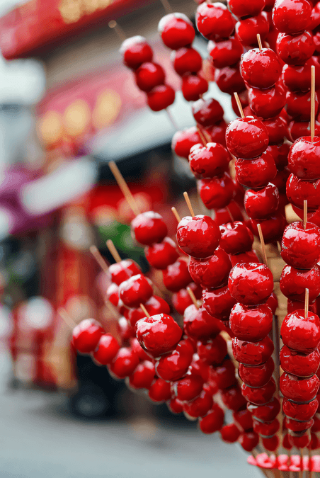 创意冬日美食红色冰糖葫芦春节过年