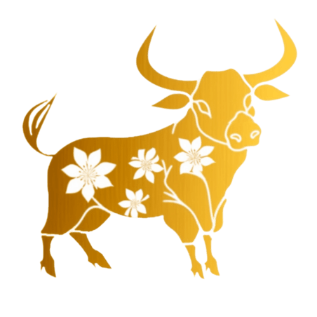 金色纹理动物创意金箔款十二生肖元素牛