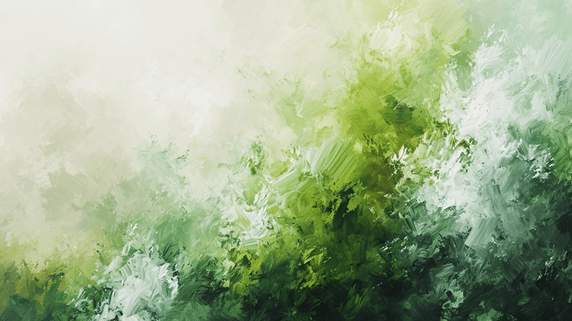 创意绿色水彩渲染唯美渐变春天油彩朦胧背景