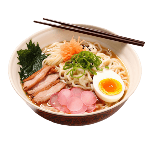 创意矢量一碗面条中餐拉面食物元素免抠图案