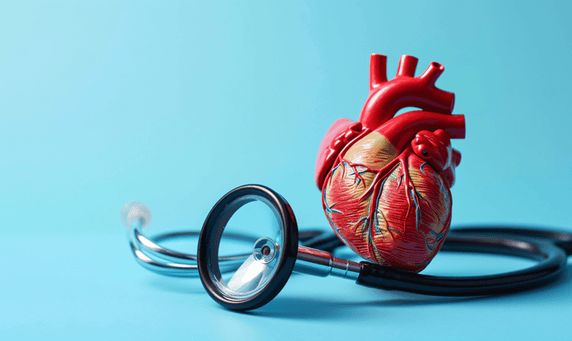创意医疗医学研究心血管镜头和心脏背景