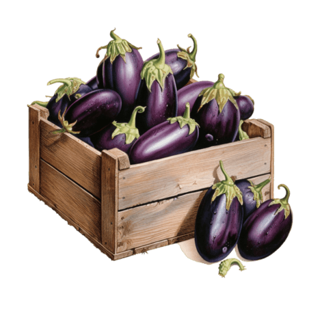 创意数字艺术紫色茄子蔬菜农作物元素免抠图案