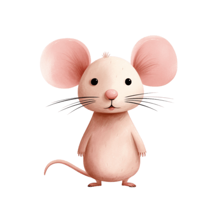 创意创意可爱小老鼠水彩动物元素免抠图案