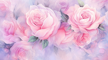 创意清新情人节春天粉色水粉质感玫瑰底纹设计图