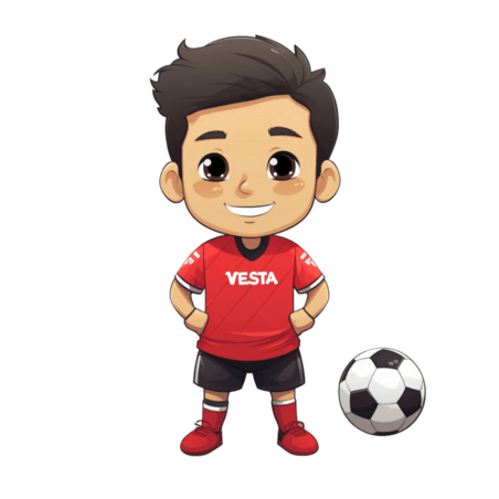创意绘画体育人物儿童足球运动男孩元素免抠图案