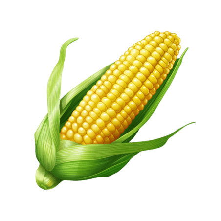 创意艺术水果蔬菜植物农作物黄色玉米元素免抠图案