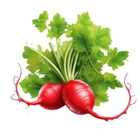 创意写实饱满红色水萝卜元素免抠图案蔬菜农作物
