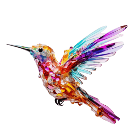 宝石美丽动物彩色小鸟元素免抠图案