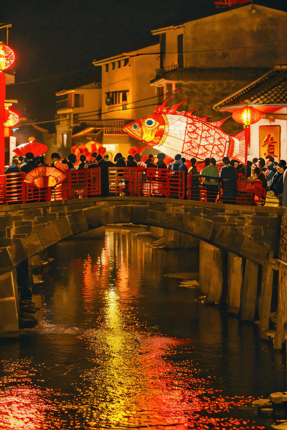 创意中国传统过年春节热闹灯会庙会元宵节庆祝摄影图6