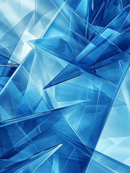 创意商务玻璃蓝色几何形状抽象技术背景