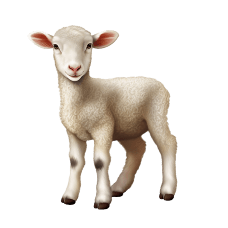 创意艺术可爱绵羊动物畜牧业元素免抠图案