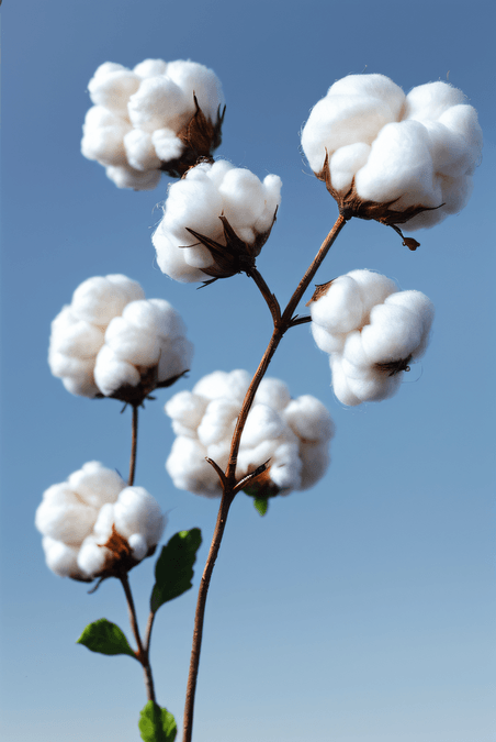 家纺原料秋季白色的成熟棉花植物农作物摄影图