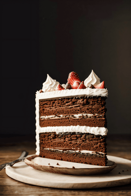 创意切片切块的巧克力蛋糕照片2
