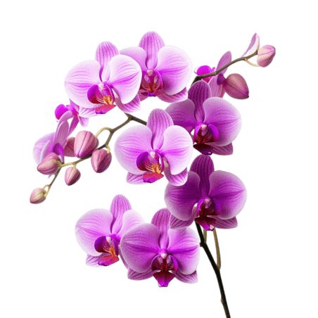 创意纹理春天植物花卉紫色蝴蝶兰元素立体免扣图案