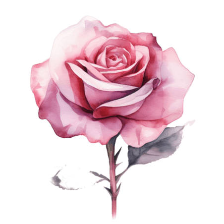 创意创意美丽花朵植物玫瑰花粉色元素免抠图案