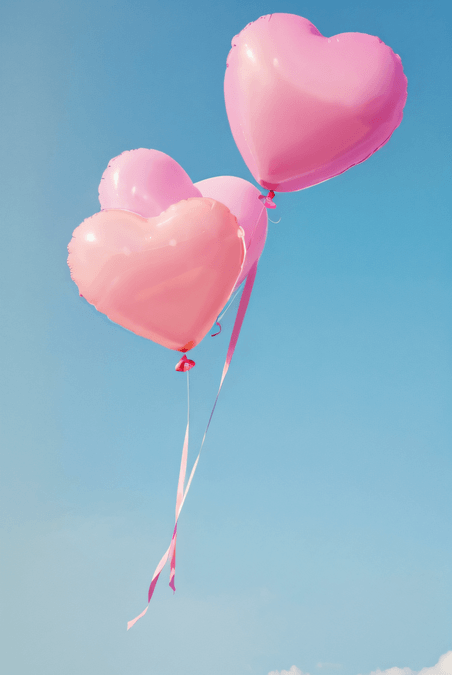 创意粉色情人节气球摄影文艺浪漫天空