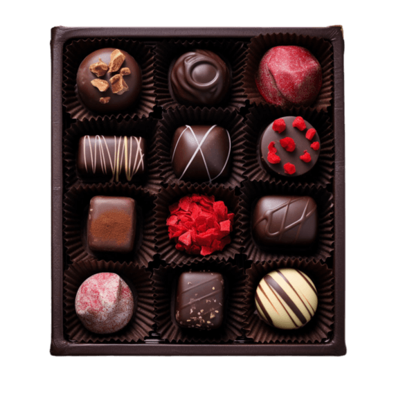 创意情人节甜点巧克力礼盒元素免抠图案