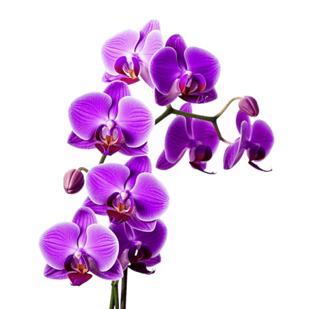 创意春天植物花卉紫色蝴蝶兰元素立体免扣图案