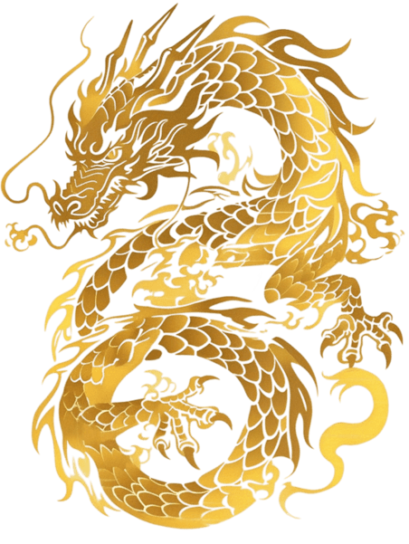 创意金色纹理动物剪纸风龙年中国龙龙剪纸金箔材质十二生肖金色剪纸