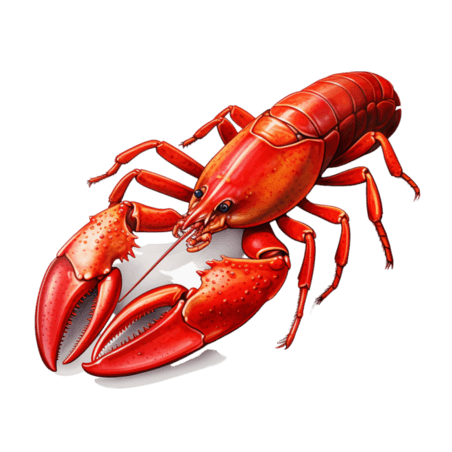 创意ai红色龙虾生鲜水产元素免抠图案