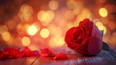 情人节朦胧星光场景下玫瑰花爱心的背景图14