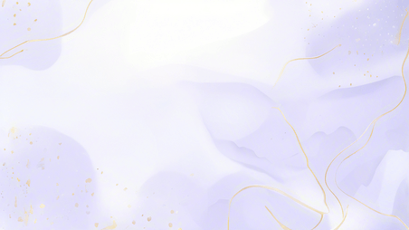 创意春天抽象水彩鎏金晕染金线淡紫色纹理设计