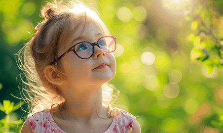 创意视力不佳的小女孩眼科近视治疗儿童