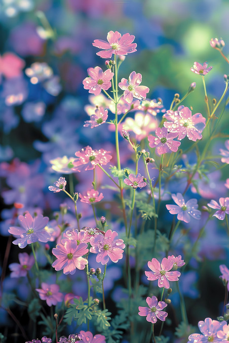 创意春天美丽的野花水珠植物花卉花朵素材