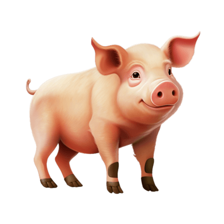 创意合成可爱小猪动物畜牧业元素免抠图案