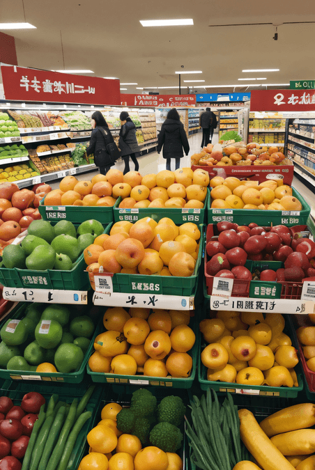 创意超市货架上的蔬菜水果陈列货架摄影图5