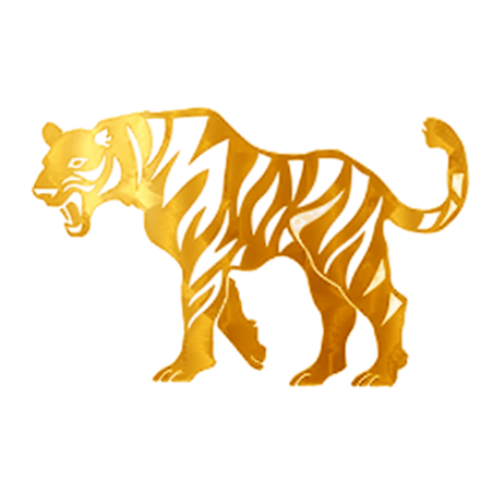 创意金箔款十二生肖元素金色纹理动物老虎