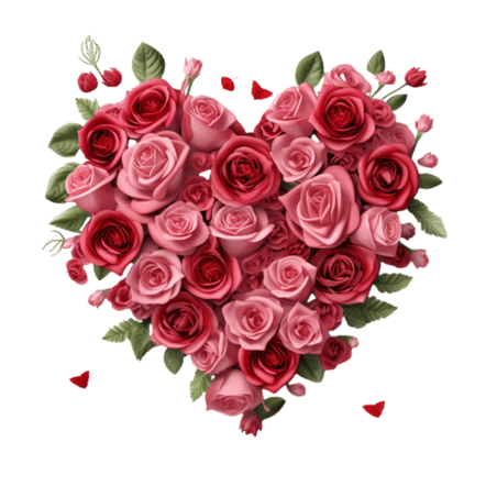 创意装饰玫瑰爱心元素情人节花朵花束
