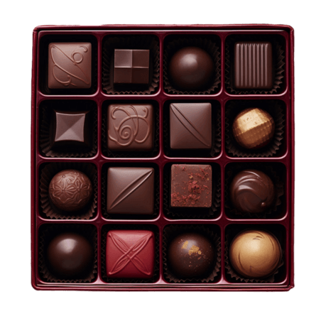 创意绘画巧克力情人节甜点礼盒元素免抠图案