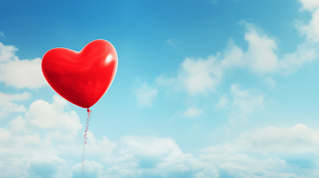 创意心型红色爱心气球情人节背景1