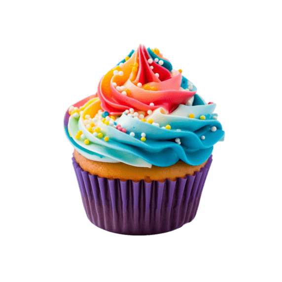 创意3d纸杯蛋糕甜点生日元素免抠图案