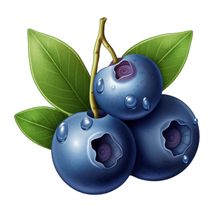 创意果实水果ai绘画新鲜蓝莓元素免抠图案