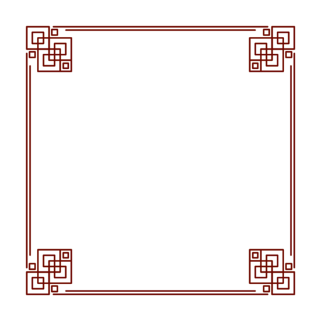 创意中国风春节红色中式线条边框新年装饰元素