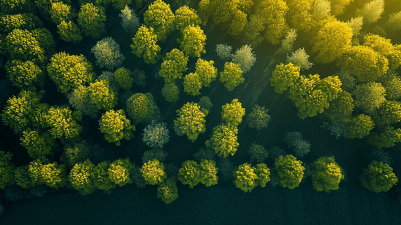 创意植树节春天阳光下俯视森林树木的背景图4
