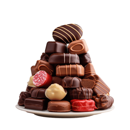 创意情人节食物甜点香甜巧克力塔元素免抠图案