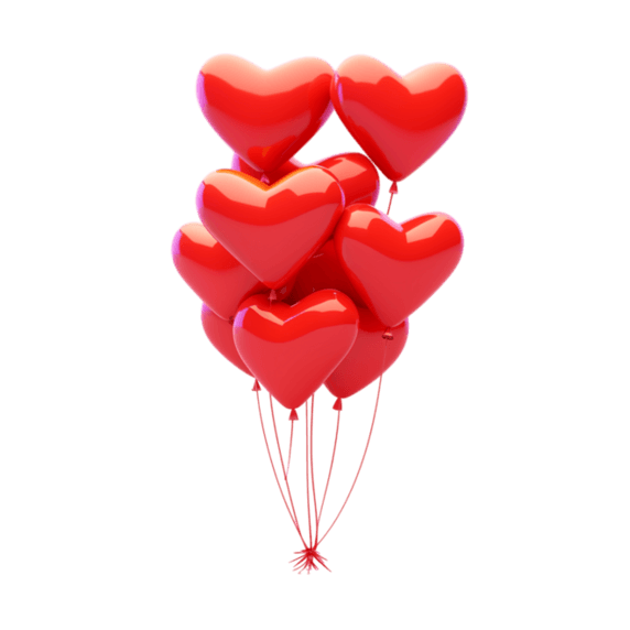 创意2月14日情人节红色气球立体装饰素材