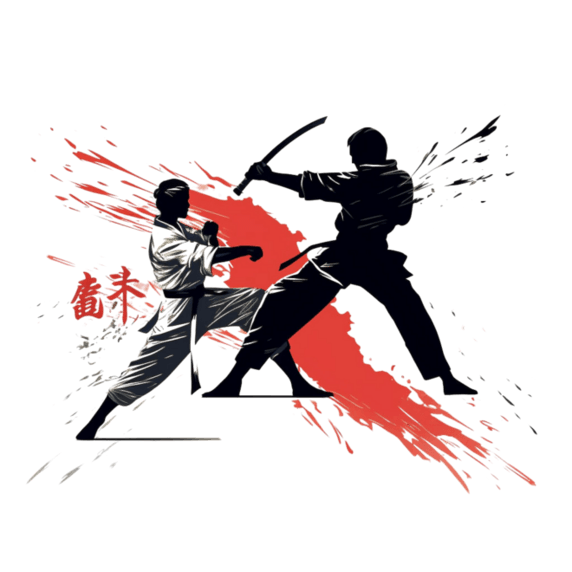 创意简洁中国功夫跆拳道比武pk元素免抠图案