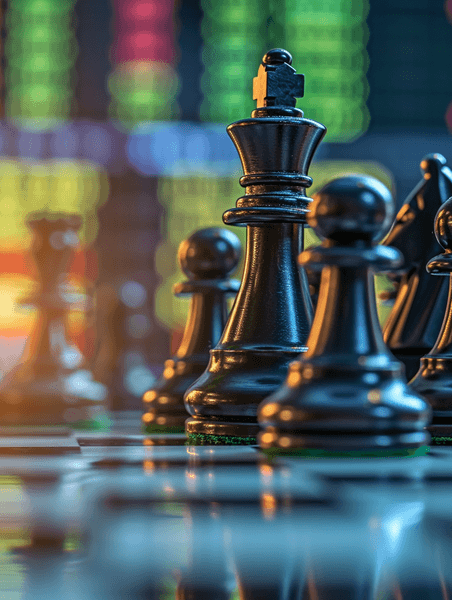 企业家战略象棋创意数字金融股票市场商业游戏