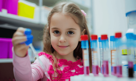 创意接受核酸检测的小女孩医疗健康疾病试管